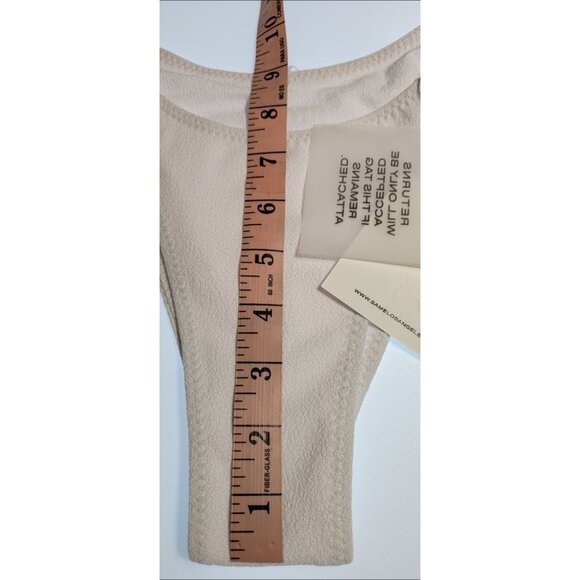 SAME Los Angeles Bottom Swim  Womens High Rise 90s Small Faux Suede White - Picture 5 of 7